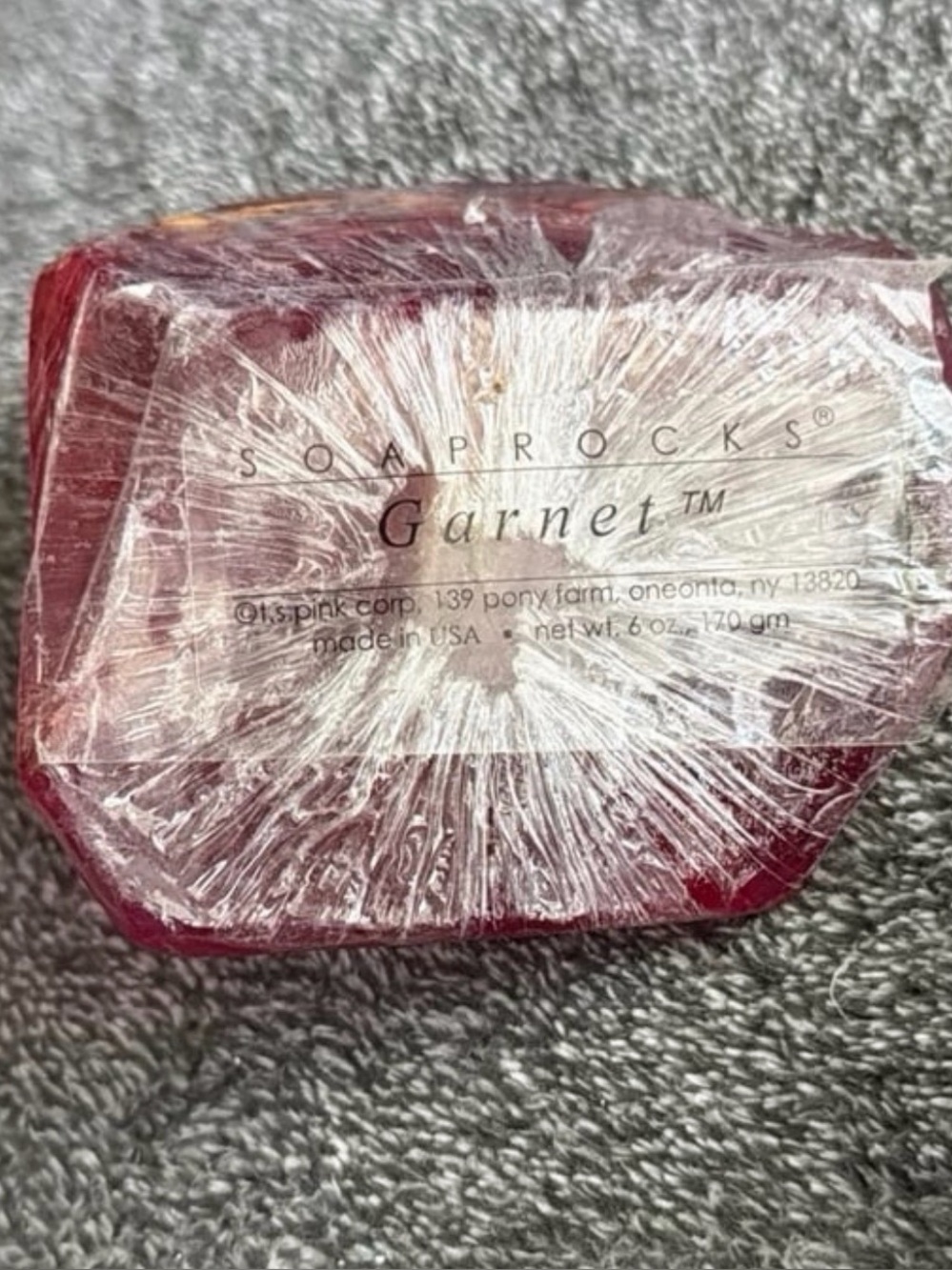 NEW T. S. Pink Corp 6oz Garnet SoapRock Cleansing Bar Resembles a Raw Gemstone